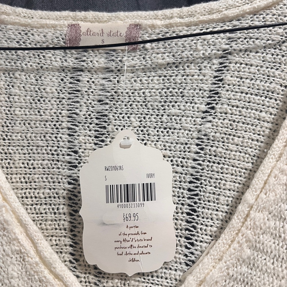 Altar'd State Cream V-Neck Sweater - Picture 4 of 9